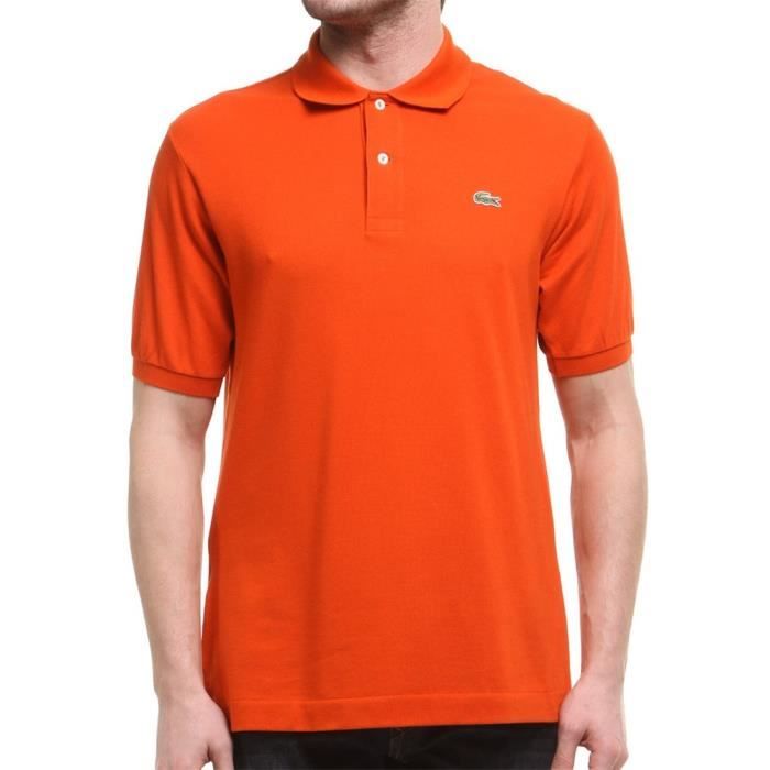 T shirt LACOSTE L1212WU9 Orange Homme Adulte Orange Cdiscount Pret a Porter