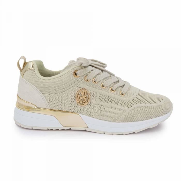 Basket bi matiere 50zi202701192 t36 41 Femme DOCKERS BY GERLI Beige Cdiscount Chaussures