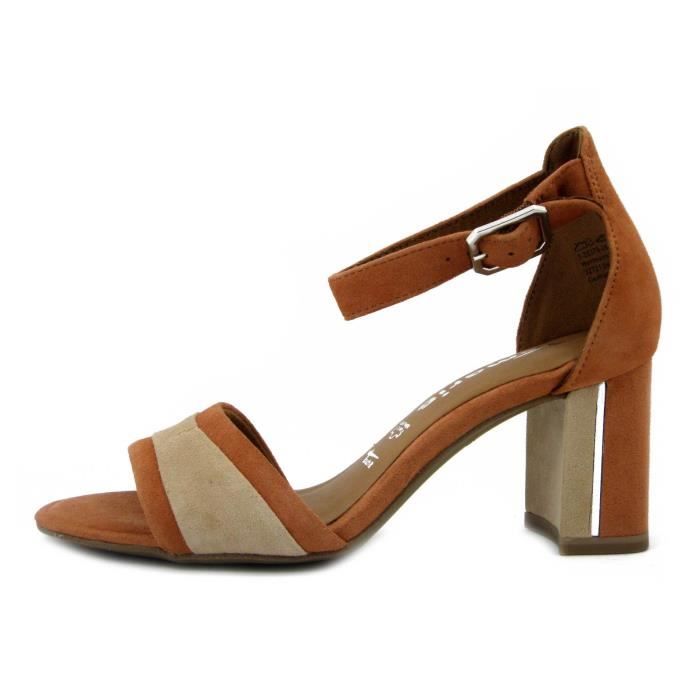 Chaussure pour femme en daim marron beige talon 7 cm TAMARIS Marron Cdiscount Chaussures
