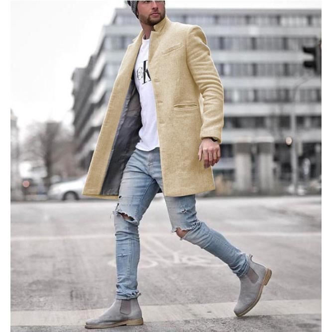 Manteau long deals kaki homme