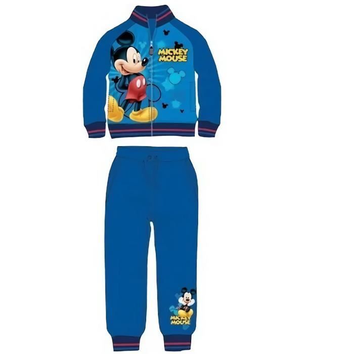 Ensemble Jogging Mickey Mouse – Sweat Zippé à Capuche Et Pantalon Doublé Polaire (100% Polyester)