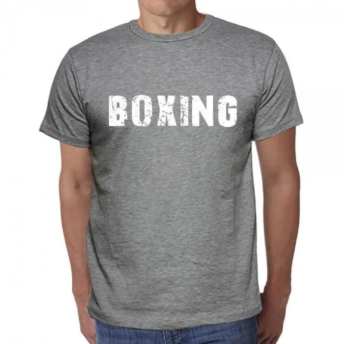 Tee Shirt Boxe ULTRABASIC Vintage Gris Homme Manches