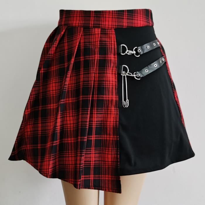 Jupe plissée store rouge courte