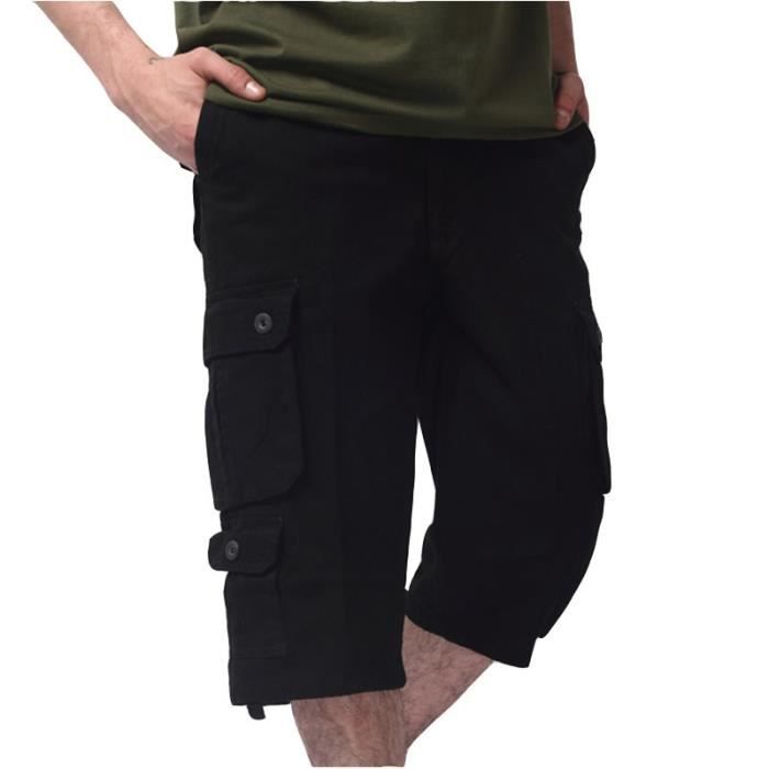 Short Cargo Jogger Homme à Motifs Palmiers - Taille Unique, Vert - Neuf Avec étiquettes