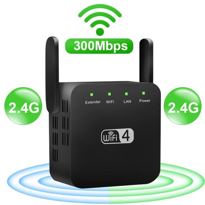 Répéteur Wifi 300mbps, 2.4GHz, répéteur réseau avec longue portée
