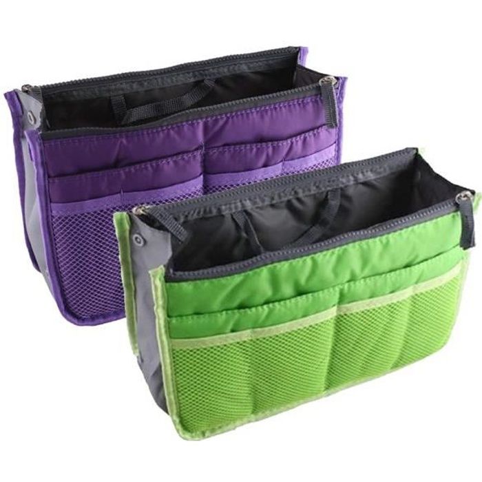Lot de 2 Organiseurs Pochette Sac de Rangement interieur pour Sac a Main ou Sac de Voyage