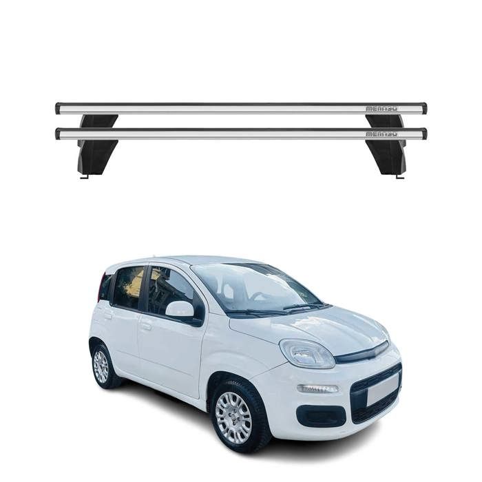 Barres De Toit Menabo Pour Fiat 500X 2015-2024 - Noires Aérodynamiques Et Antivol | Support Vélos, Skis, Coffres