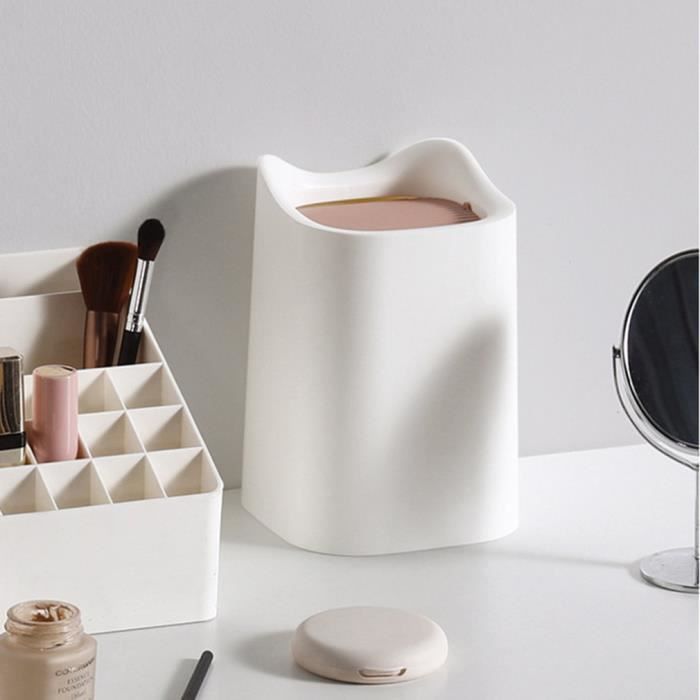petite poubelle de table mini poubelle de bureau cuisine en design plastique push top trash can rubbish waste dust bin blanc cdiscount maison