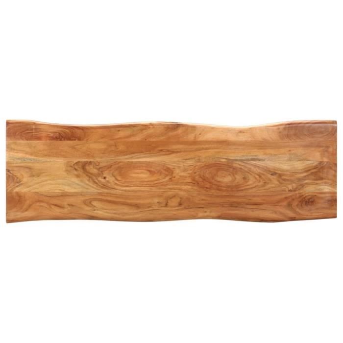 LVL - MEUBLE SIEGE - Banc au bord naturel du bois 110 cm Bois dacacia solide et acier(1508)