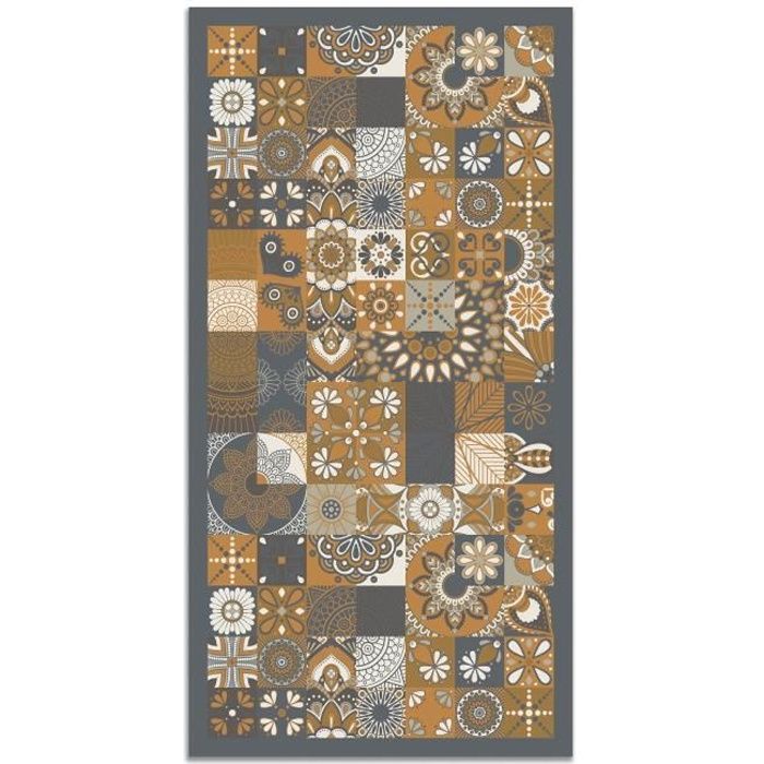 Tapis Vinyle Panorama Carreaux Ciments Bleu 160x230 cm - Tapis pour Cuisine, Bureau et Salon en PVC - Maison Tapis Vinyle Panorama Carreaux Ciments Bleu 160x230 cm - Tapis pour Cuisine, Bureau et Salon en PVC - Maison