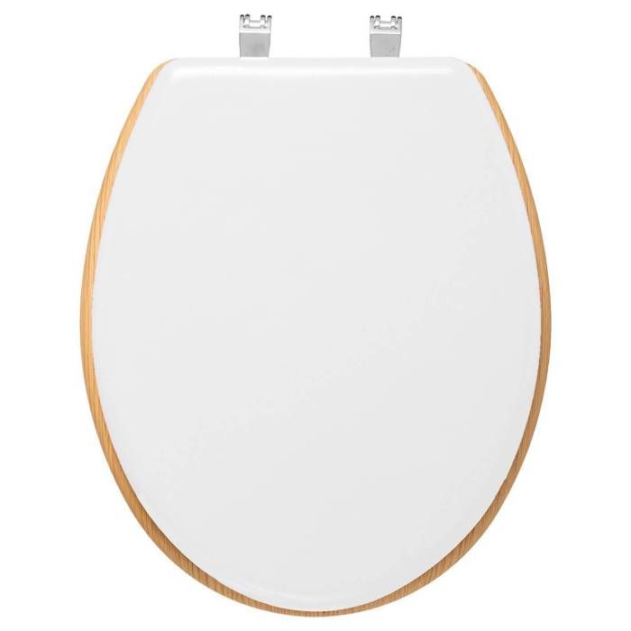 Abattant WC Design Modern PARIS PRIX 46cm Blanc MDF Zinc Universel Entraxe de fixation universelle