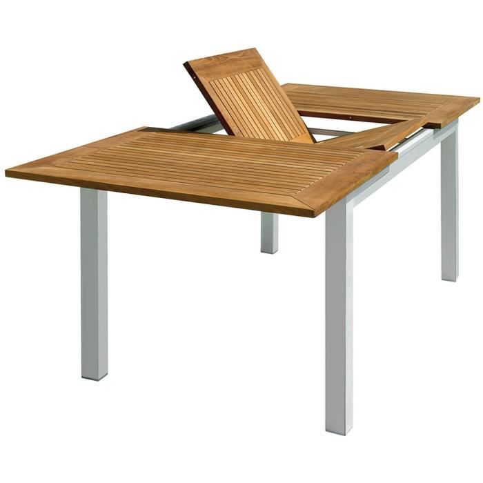 Table De Jardin Rectangulaire Et Extensible En Aluminium Et Bois
