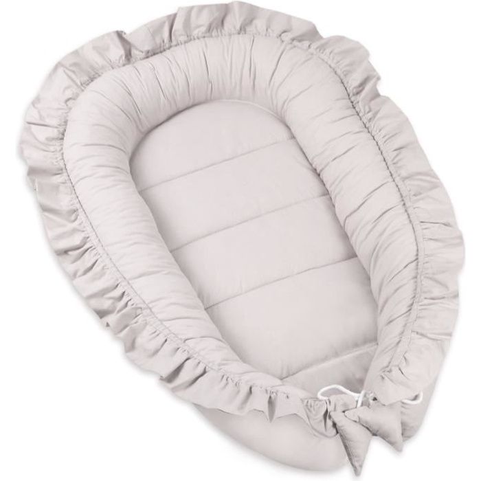 Pimko Reducteur Lit Bebe Avec Volants Bebe Cocon Baby Nest Nourrissons Coussin 100 Coton Pour Lit Pour Nouveau Ne Nid De Bebe Gris Cdiscount Puericulture Eveil Bebe