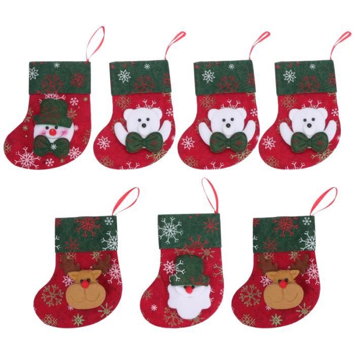 7pcs Bas De Noel Cadeaux Sac Suspendu Chaussettes Ornement Pour Bonbons Kit Coffret Autres Articles Decoration De Noel Achat Vente Coffret De Decoration Cdiscount