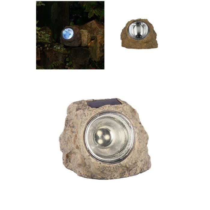 Lampe solaire décorative à 3 LEDS en forme de pierre IP44 Pour Pelouse Allées de jardin