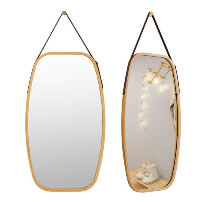 Miroir Mural Rustique 60x90cm - Style Fenêtre Arquée - Cadre Métal & Bois - Shabby Chic