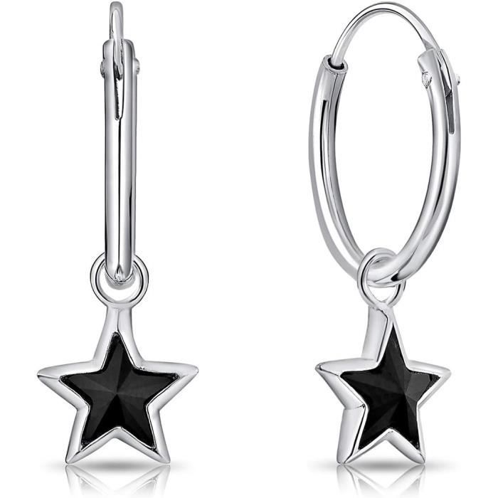 Boucles D'oreilles Créoles Argent 925 – Forme Chat – Pour Filles 3-15 Ans – Hypoallergénique – Coffret Cadeau Inclus
