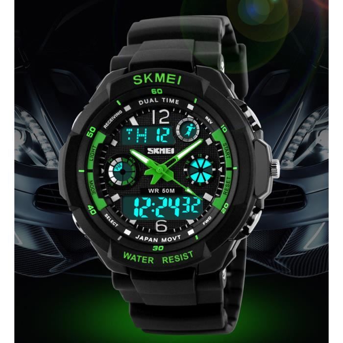 Montre Militaire Homme Armée Vert Marque Sport étanche numériques  analogiques Horloge Meilleure Qualité , - Achat/vente montre Homme Adulte  Simili - Cdiscount