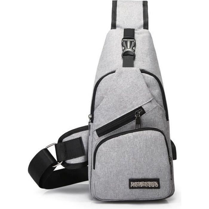 Sac Bandoulière Convertible Femme UTO – Mode, Léger, Zippé – Gris Polyvalent