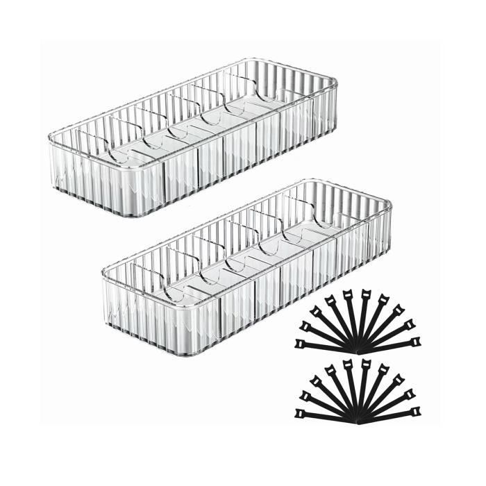 Lot De 2 Boîtes De Rangement De Câbles Avec 20 Attaches De Fil, En