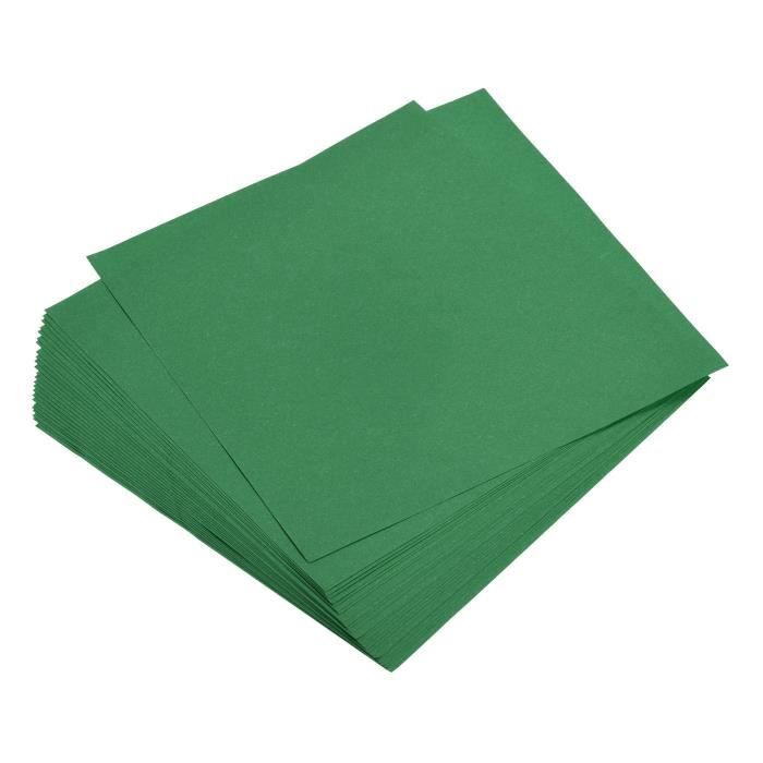 Lot 125 Feuilles Papier Origami Double Face Vert Émeraude 15x15 Cm - Projets Artisanat Et Décoration