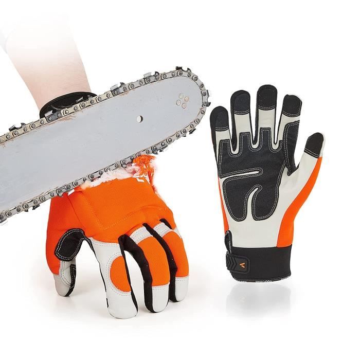 Vgo. Gants de tronconneuses de securite en cuir de vache a 12 couches protection sur main gauche et oite gants de protection d79 Cdiscount Auto