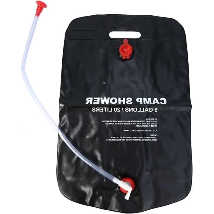 Sac De Douche Solaire Umllpet 20L – Chauffage Solaire Jusqu’à 40°C, Tuyau Flexible, Pommeau Avec Interrupteur, Pour Camping Et Randonnée