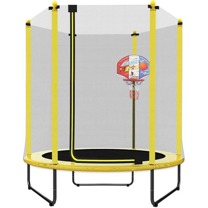 PILIN Trampoline Voor Kinderen 145cm - Intrekbare Trampoline Met Banden, Schommel En Basketbalframe
