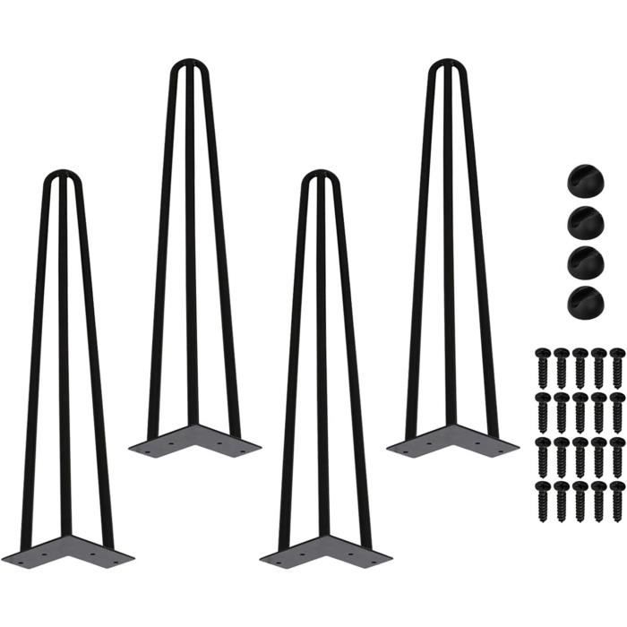 Ikodm Hairpin Legs Lot de 4 pieds de table en épingle à cheveux 61 cm