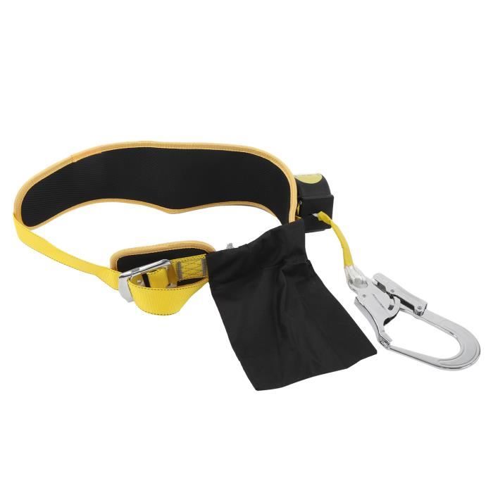 Longe De Sécurité Professionnelle Anti-chute – 2 Mètres – Polyester Et Acier Inoxydable – Pour Travail En Hauteur, Arboriste, électriciens – Résistance 2500 Kg