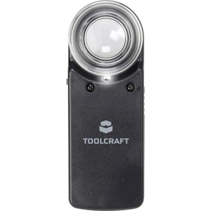 Loupe lampe LED 15x TOOLCRAFT 1303080 - Focale 14-16mm - Diamètre lentilles 20mm - Blanc froid