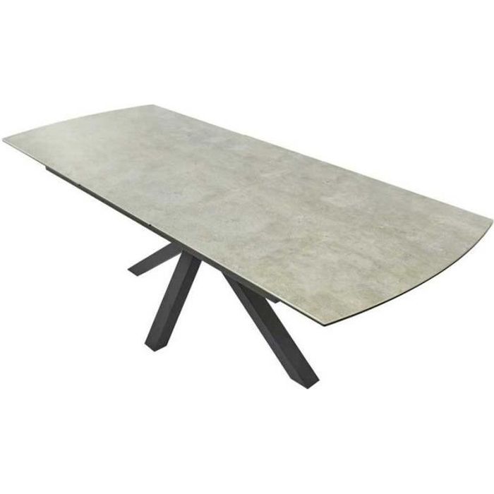 table de repas a allonge ceramique metal pierreloup l 170 220 x l 90 x h 76 cdiscount maison