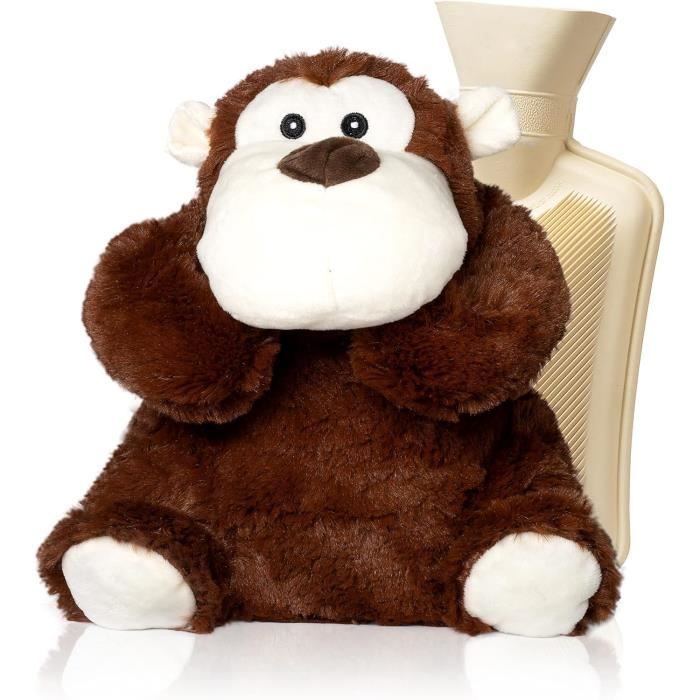 Bouillotte Mouji 2 Litres Avec Housse Peluche – Adulte Et Enfant – Douleurs Menstruelles, Dos, Froid