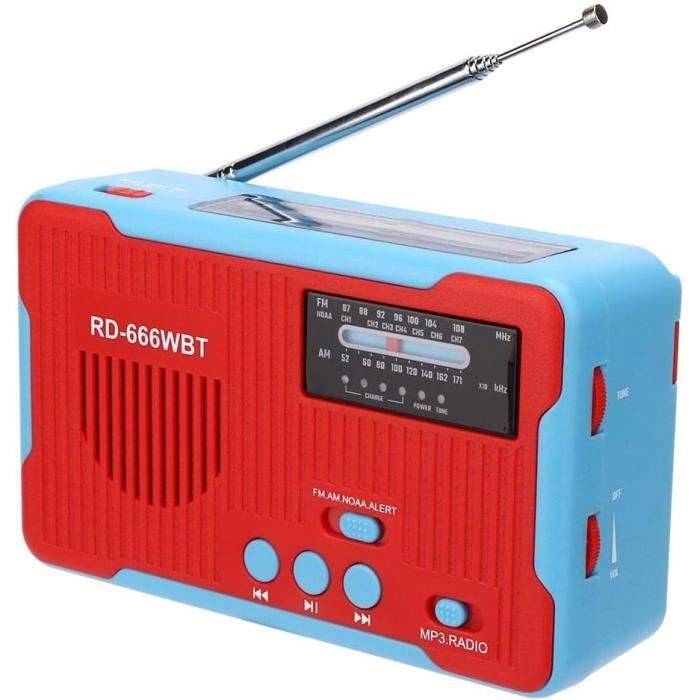 Radio Solaire D'Urgence ZOVCAL - AM/FM/NOAA - Dynamo - Lampe Torche - Charge USB - 1300mAh