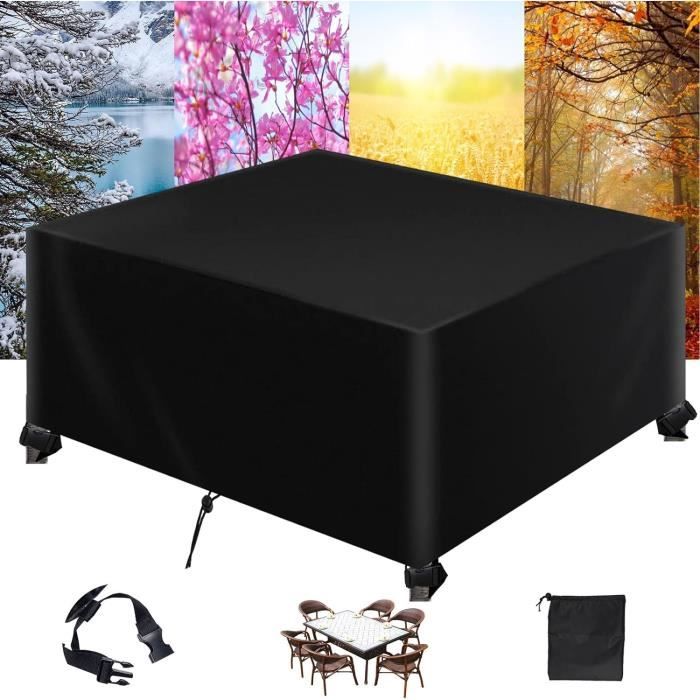 Housse De Protection Pour Table De Jardin - 130x125x80 Cm, Tissu Oxford Imperméable, Résistant Aux UV - 4