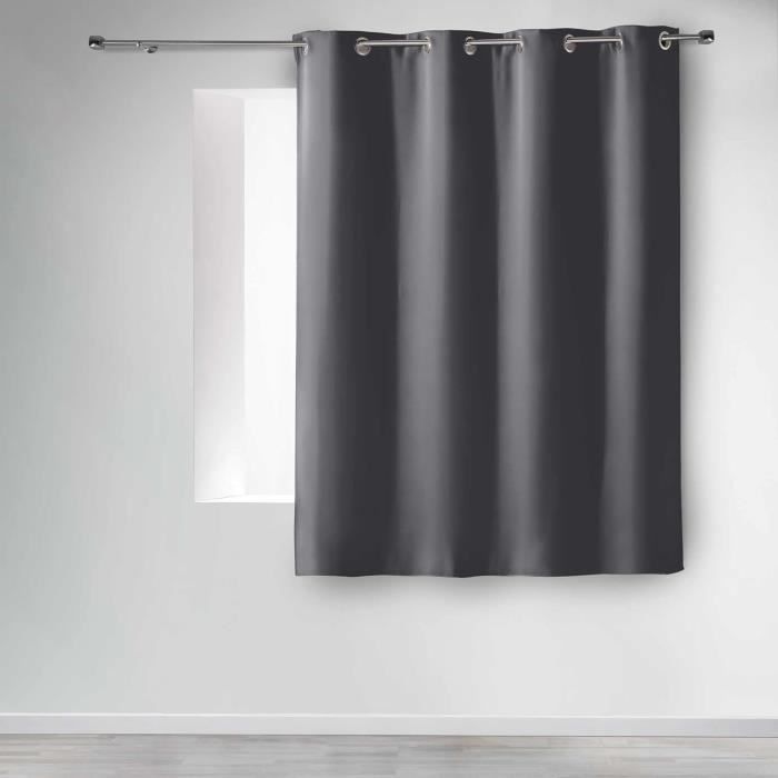 Rideau Occultant Notte Gris Foncé L.240 X L.135 Cm | Castorama
