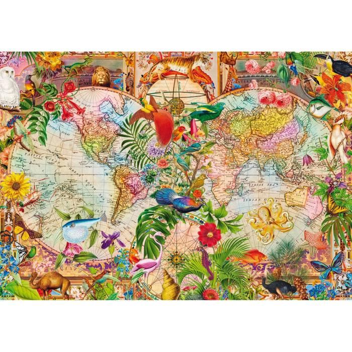 Puzzle 1000 pièces Premium Plus : Carte du monde antique - Cdiscount ...