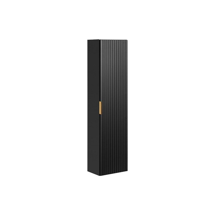 Colonne de salle de bain suspendue striée - Noir - H140 cm - ZEVARA