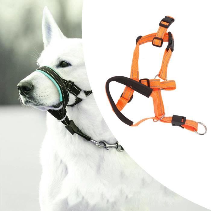 Comparer les prix de RUIDA Muselière en Nylon Réglable pour Chiens, Museliere Anti Aboiement Anti-Morsure (Orange L)