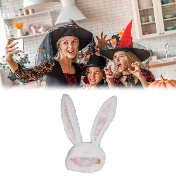 Costume Lapin Halloween Chapeau Lapin Kakbrt - Bonnet à Oreilles Mobiles Pour Adultes Et Enfants - Cadeau Drôle Pour Pâques, Halloween, Noël Accessoire Fête Drôle