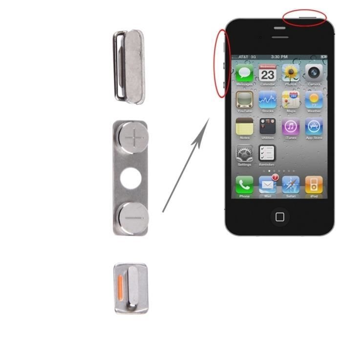 Pieces Detachees Iphone 4s Originale De Verrouillage Interrupteur D Alimentation Touche On Off Mute Commutateur Bouton La Volume Cdiscount Telephonie