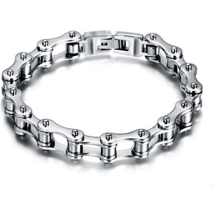 Zense - Gourmette chaîne de moto pour homme en acier inoxydable ZB0344