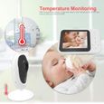 Babyphone Moniteur bébé 2.4GHz Transmission sans fil, 3.5" Large LCD Bébé Surveillance-1