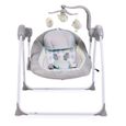 Cangaroo - Transat balancelle électrique pour bébé Baby Swing Gris-1