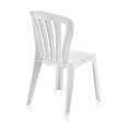 Lot de 6 chaises de jardin empilables en résine coloris blanc - Longueur 52 x Profondeur 52 x Hauteur 88 cm-1