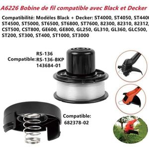Bobines Fil Coupe-bordure Moritale 4 Pièces - Compatible Black & Decker GL250/GL310/GL360