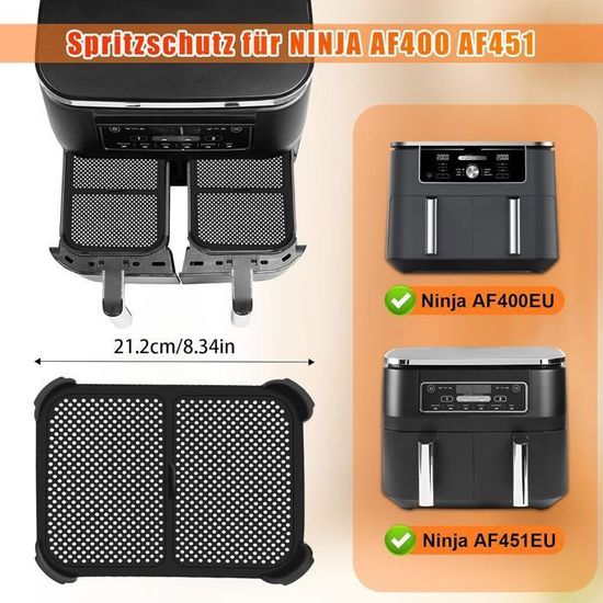 2 Protections Anti-Éclaboussures Pour Air Fryer Ninja | Silicone Réutilisable - Compatible AF400EU AF451EU