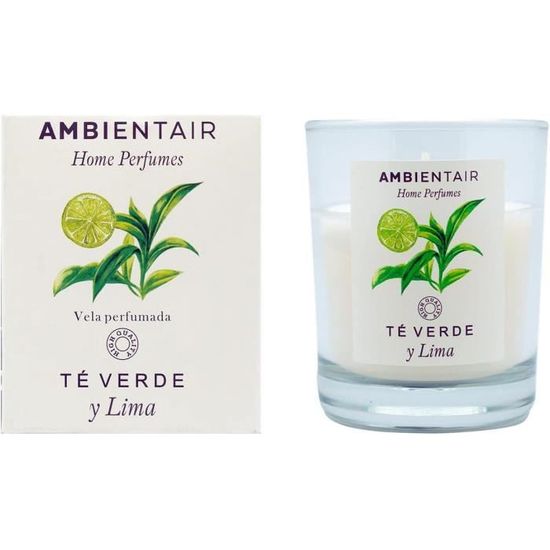 Bougie Parfumée Déco – Vert Et Or – 14.5 X 8 Cm – Verre Et Cire – Occasion