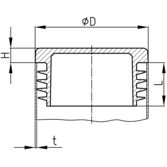 Lot De 6 Bouchons à Lamelles Ronds Pour Tube Rond - Diamètre 50 Mm