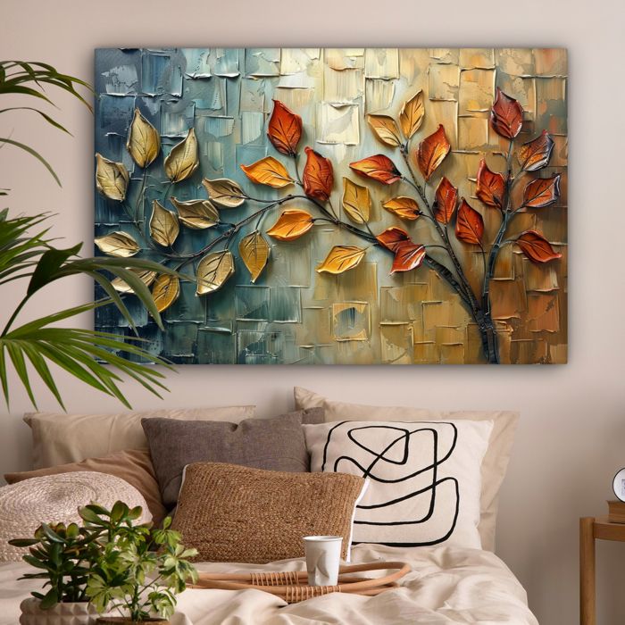 MuchoWow Toile Photo 50x70 Cm - Nature Morte Fruits Rustique, Impression Sur Toile Avec Cadre Bois 2 Cm, Décoration Murale Cuisine Salon Chambre